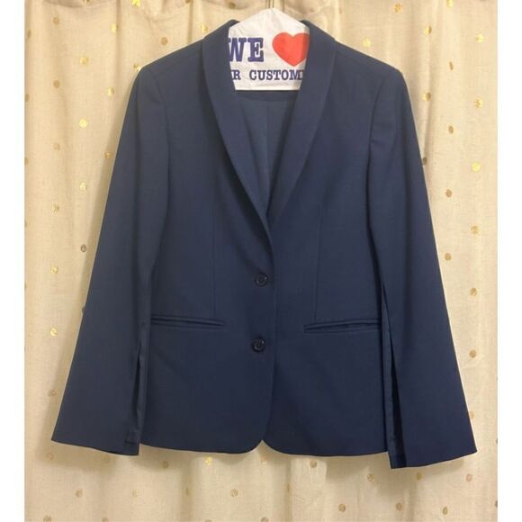 Pre- Loved - Ava Slit Sleeve Blazer - Small/ Navy Blue - Picture 2 of 16